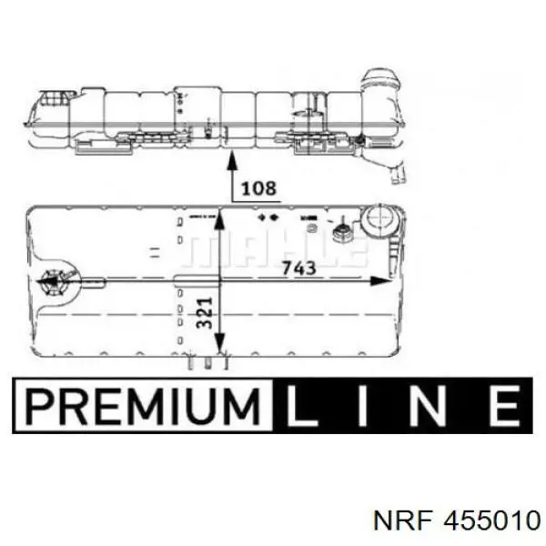 Бачок системи охолодження двигуна розширювальний NRF 455010 ціна, від 98.84 USD