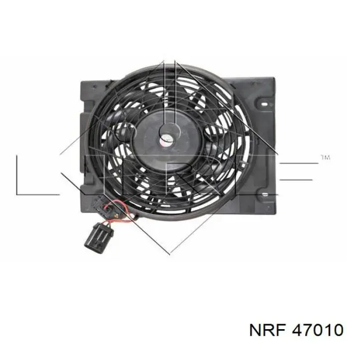 47010 NRF дифузор радіатора охолодження, в зборі з двигуном і крильчаткою