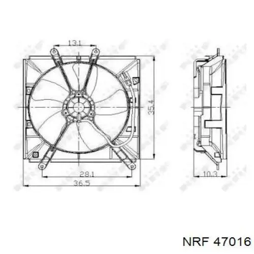 47016 NRF Дифузор радіатора охолодження, в зборі з мотором і крильчаткою