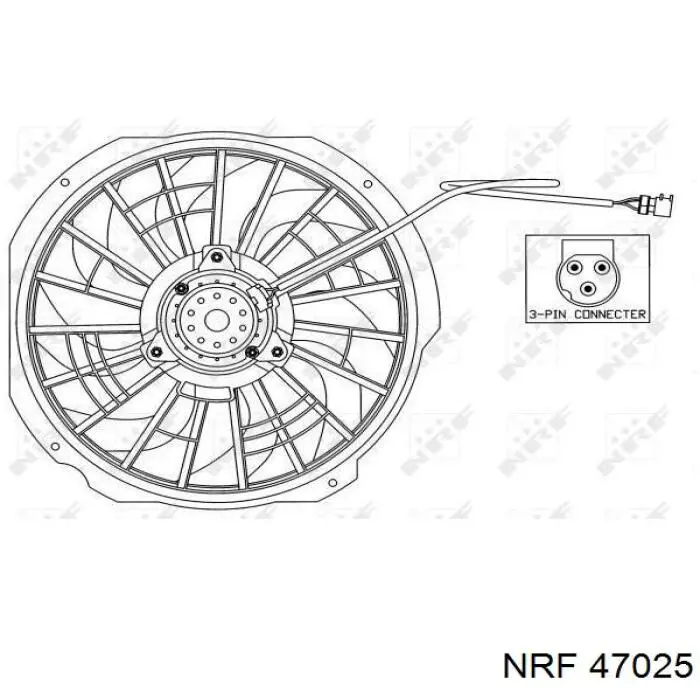 47025 NRF дифузор радіатора кондиціонера, в зборі з крильчаткою і двигуном