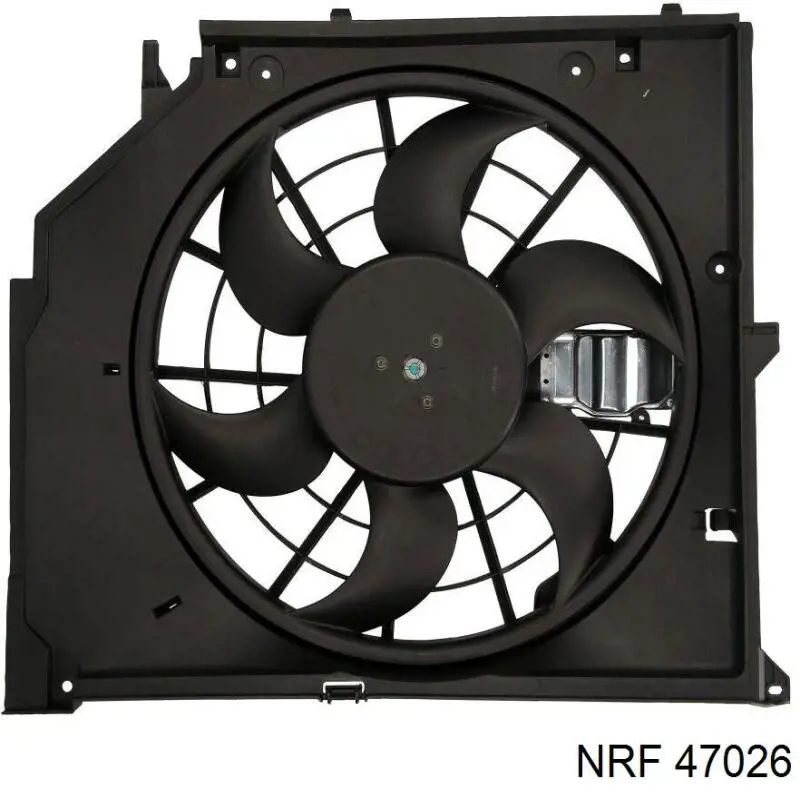 47026 NRF дифузор радіатора охолодження, в зборі з двигуном і крильчаткою