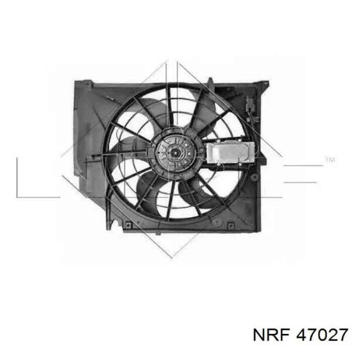 47027 NRF дифузор радіатора охолодження, в зборі з двигуном і крильчаткою