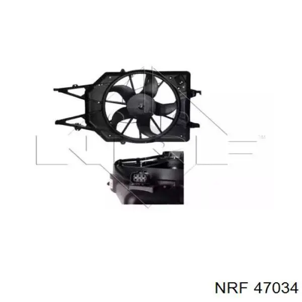 47034 NRF дифузор радіатора охолодження, в зборі з двигуном і крильчаткою