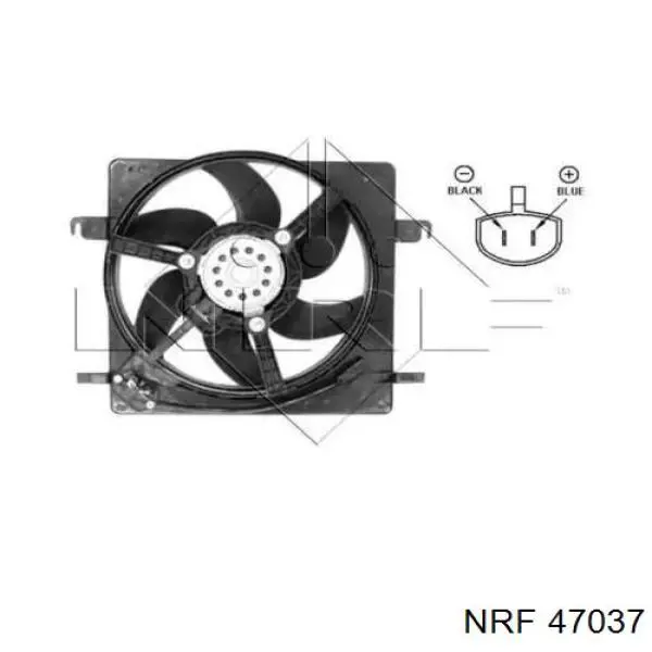 Купити 47037 NRF Дифузор радіатора охолодження, в зборі з двигуном і крильчаткою