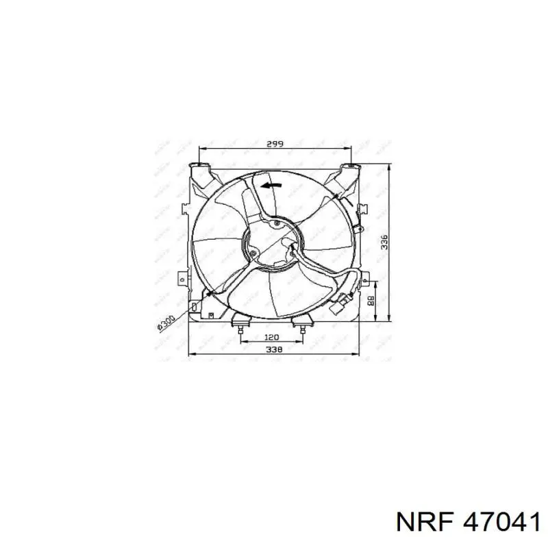 47041 NRF дифузор радіатора кондиціонера, в зборі з крильчаткою і двигуном