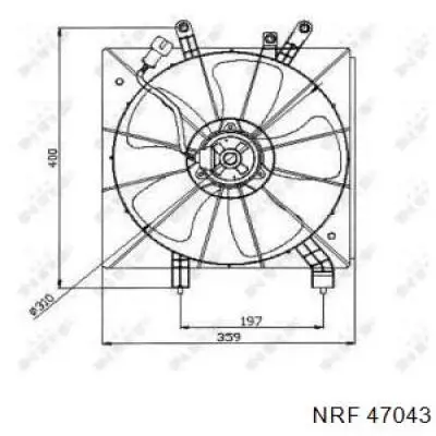 47043 NRF дифузор радіатора охолодження, в зборі з двигуном і крильчаткою