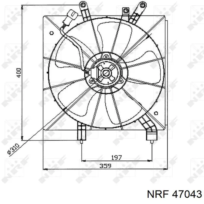 Купити 47043 NRF Дифузор радіатора охолодження, в зборі з двигуном і крильчаткою