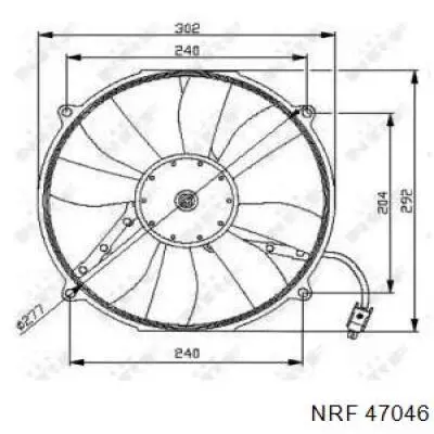 Купити 47046 NRF Електровентилятор охолодження в зборі (двигун + крильчатка), лівий