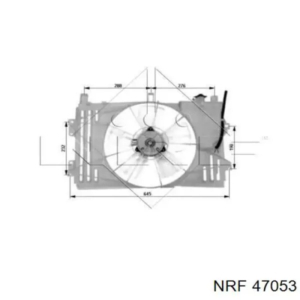 Купити 47053 NRF Дифузор радіатора охолодження, в зборі з двигуном і крильчаткою