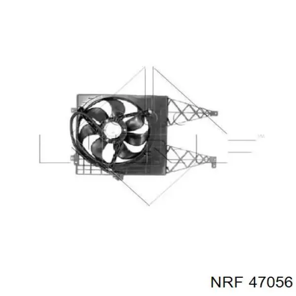 Купити 47056 NRF Дифузор радіатора охолодження, в зборі з двигуном і крильчаткою