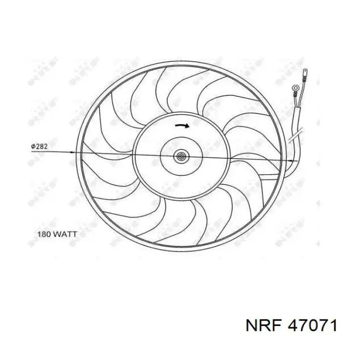 47071 NRF електровентилятор охолодження в зборі (двигун + крильчатка, правий)