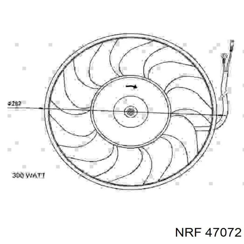 47072 NRF електровентилятор охолодження в зборі (двигун + крильчатка)