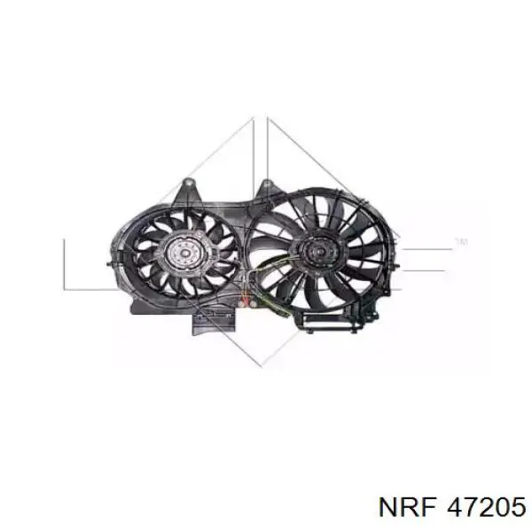 47205 NRF дифузор радіатора охолодження, в зборі з двигуном і крильчаткою