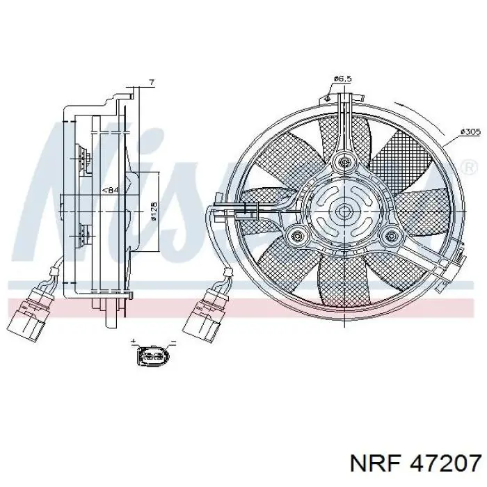 47207 NRF електровентилятор охолодження в зборі (двигун + крильчатка)