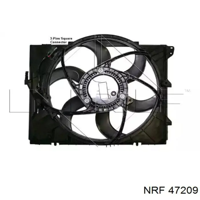 Купити 47209 NRF Дифузор радіатора охолодження, в зборі з двигуном і крильчаткою