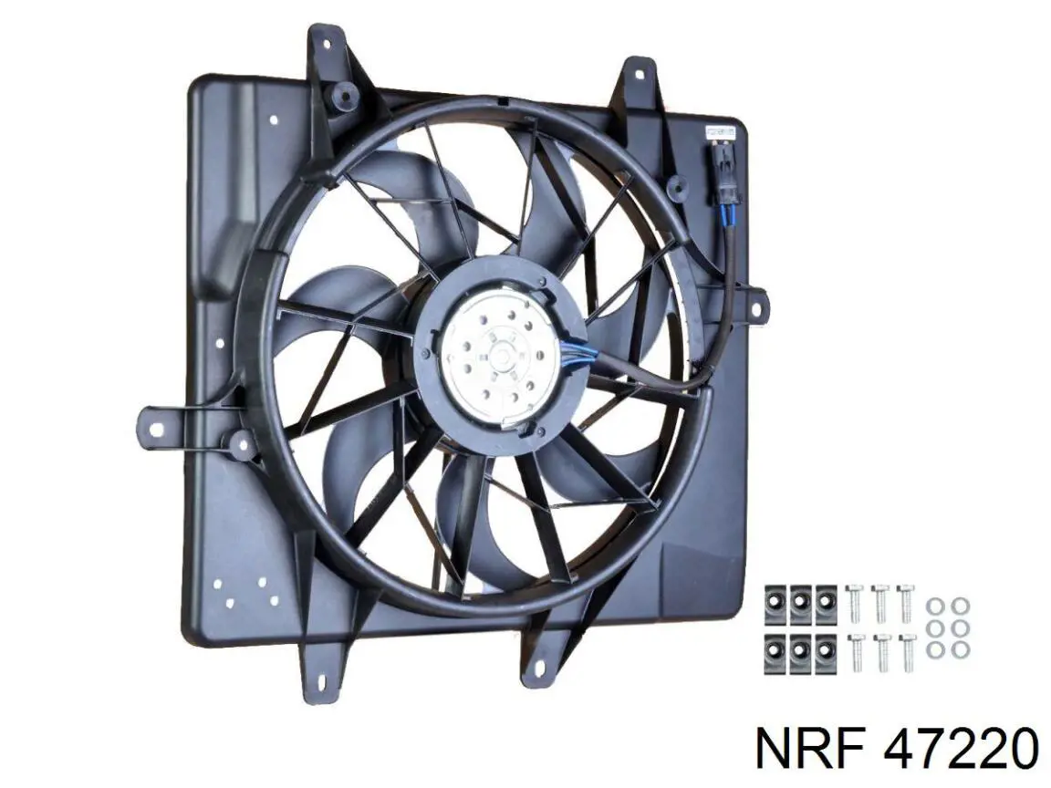 47220 NRF дифузор радіатора охолодження, в зборі з двигуном і крильчаткою
