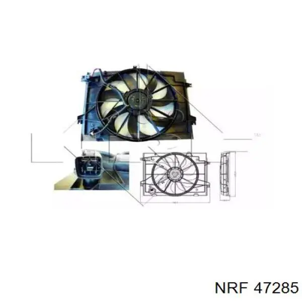 47285 NRF дифузор радіатора охолодження, в зборі з двигуном і крильчаткою