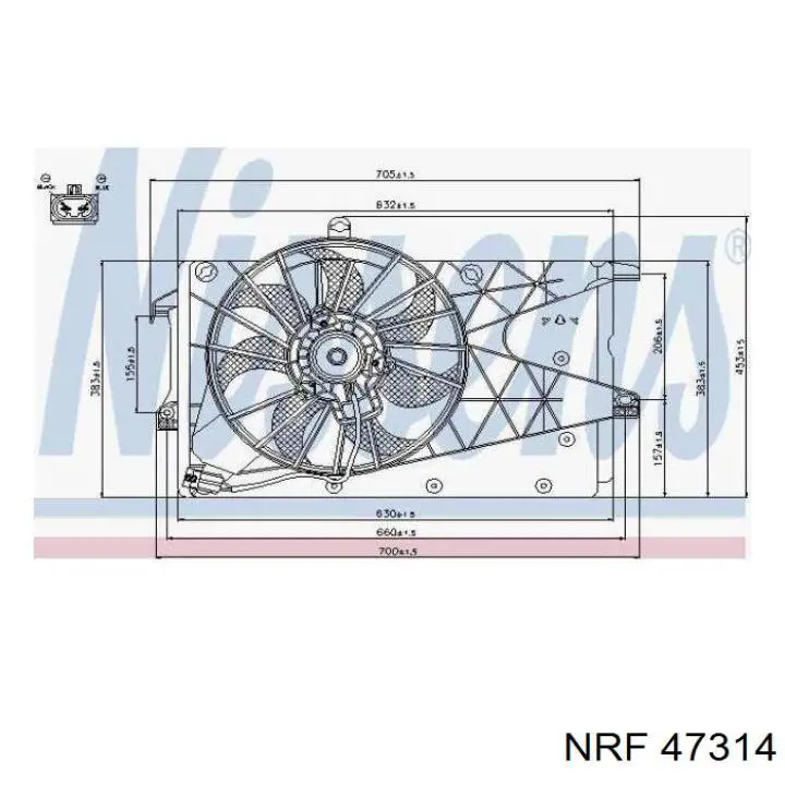 47314 NRF дифузор (кожух радіатора кондиціонера)