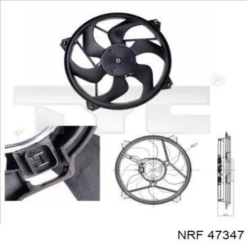 Купити 47347 NRF Електровентилятор охолодження в зборі (двигун + крильчатка)