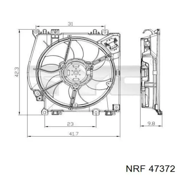 Вентилятор/крильчатка радіатора охолодження Nissan Note (E11) (Нісан Ноут)