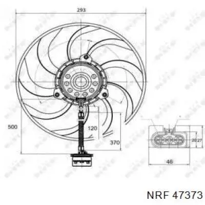 47373 NRF електровентилятор охолодження в зборі (двигун + крильчатка)