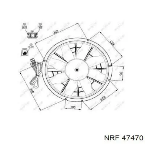 Вентилятор радіатора NRF 47470 ціна, від 161.42 USD