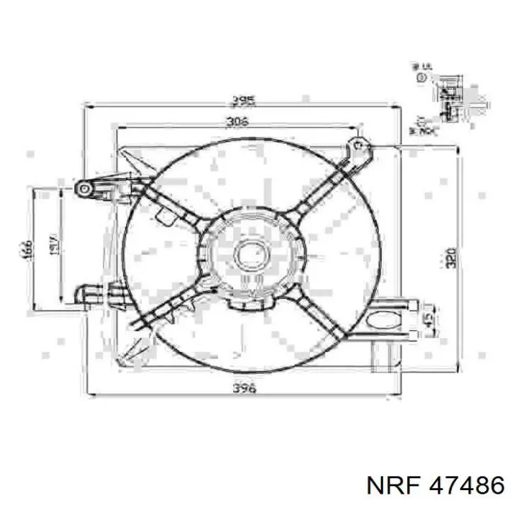 GRFD008 Onnuri Дифузор радіатора охолодження, в зборі з мотором і крильчаткою