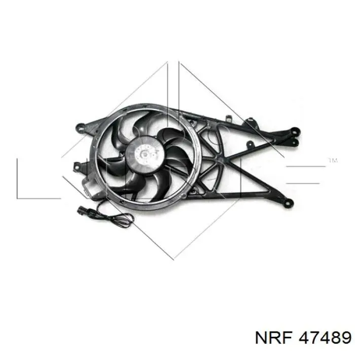 Купити 47489 NRF Дифузор радіатора охолодження, в зборі з двигуном і крильчаткою