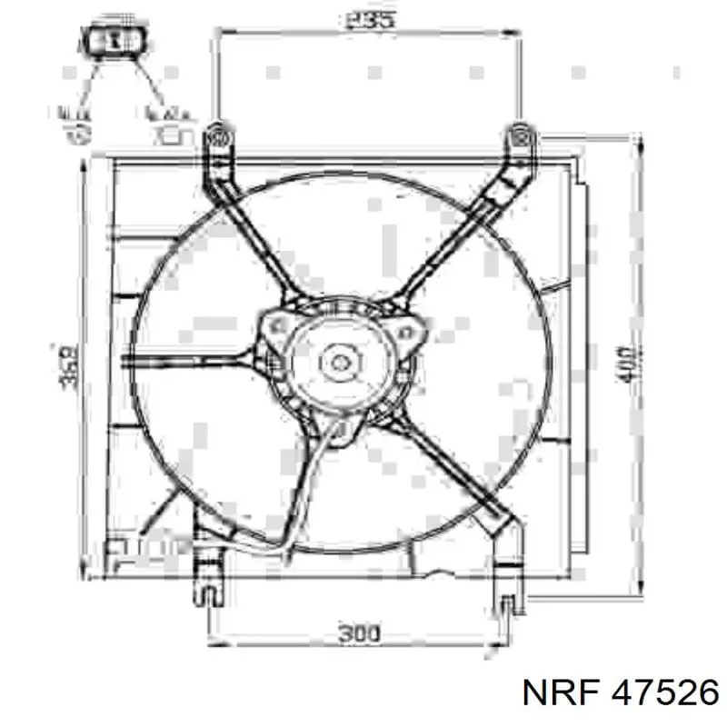 47526 NRF дифузор радіатора охолодження, в зборі з двигуном і крильчаткою