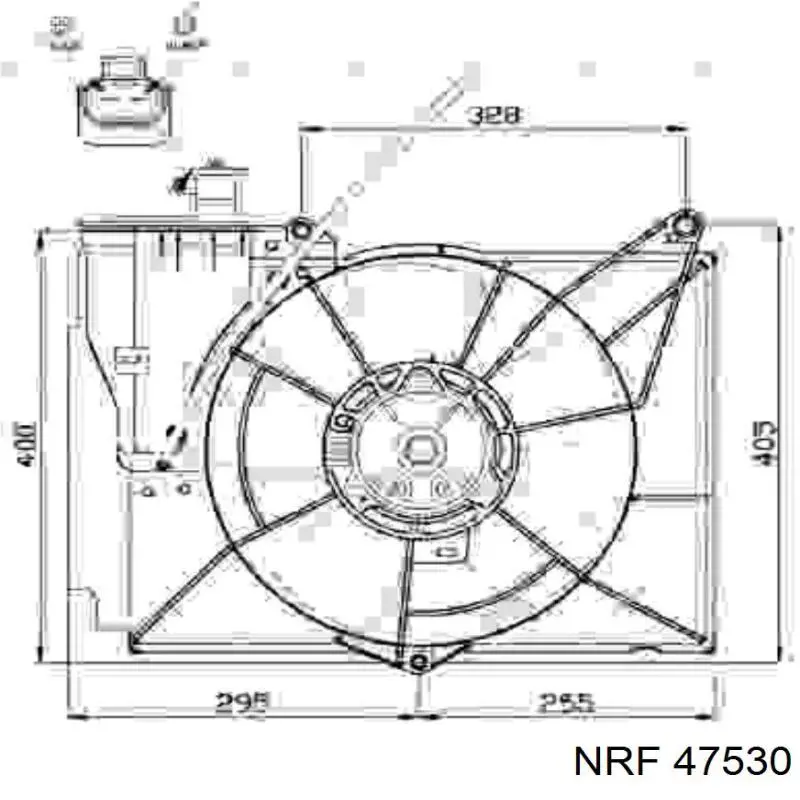 47530 NRF дифузор радіатора охолодження, в зборі з двигуном і крильчаткою