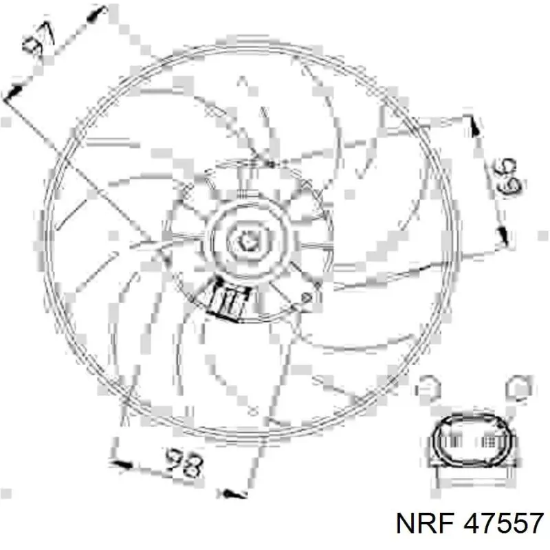 47557 NRF електровентилятор охолодження в зборі (двигун + крильчатка)
