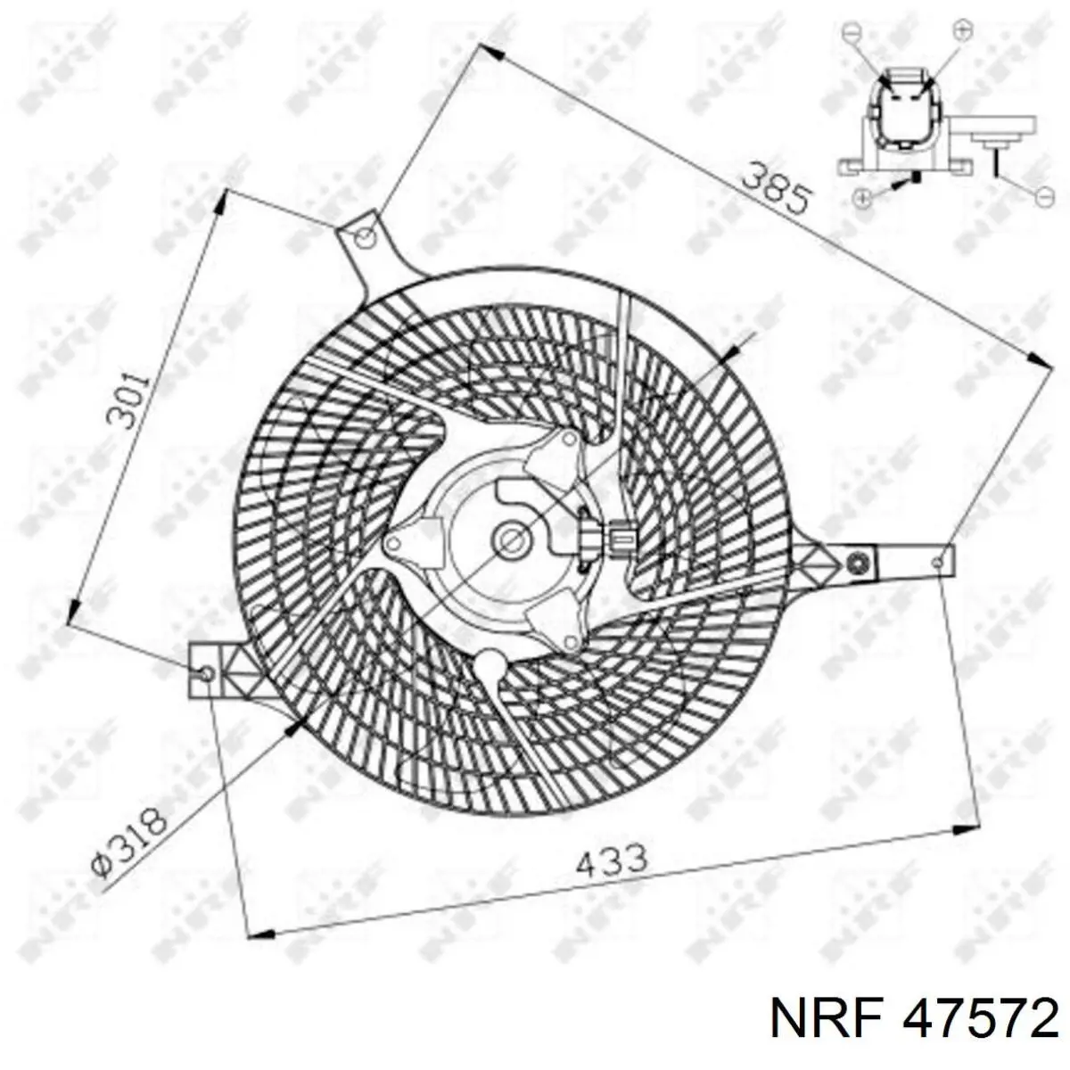 21481VK600 Nissan/Infiniti Дифузор радіатора охолодження, в зборі з мотором і крильчаткою