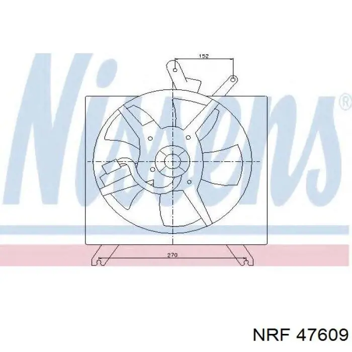 47609 NRF дифузор радіатора охолодження, в зборі з двигуном і крильчаткою