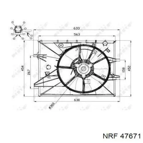 Купити 47671 NRF Електровентилятор охолодження в зборі (двигун + крильчатка)