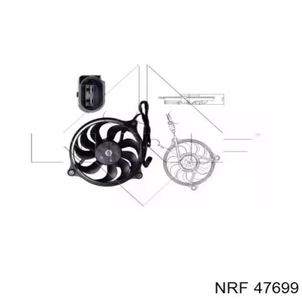 Вентилятор / крильчатка радіатора охолодження, лівий NRF 47699 ціна, від 132.48 USD