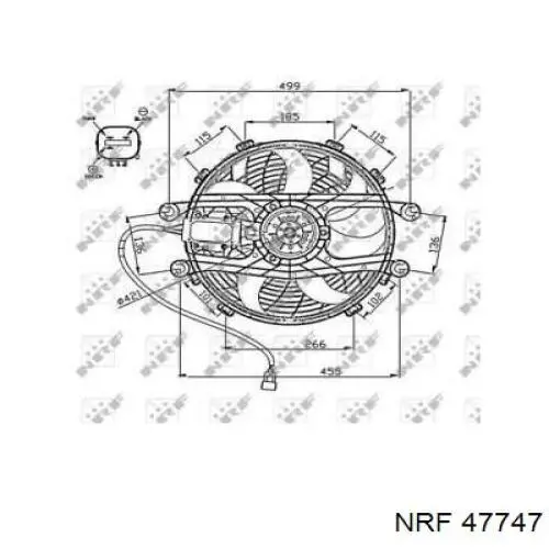 Купити 47747 NRF Вентилятор/крильчатка радіатора охолодження
