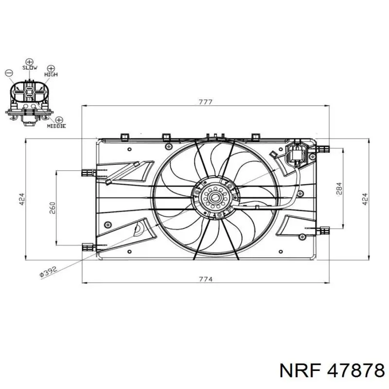 Вентилятор радіатора NRF 47878 ціна, від 29.43 USD