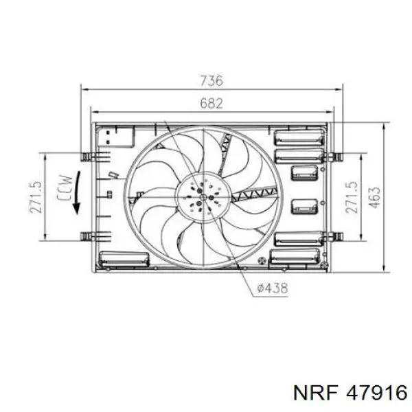 Дифузор радіатора охолодження, в зборі з двигуном і крильчаткою NRF 47916 ціна, від 185.82 USD