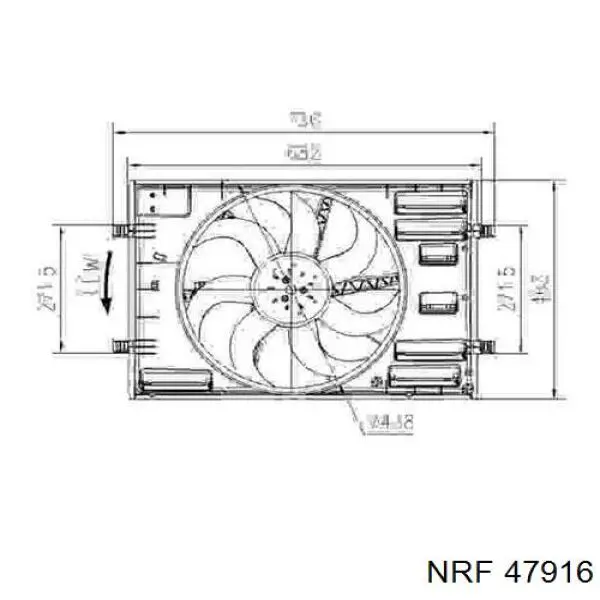 47916 NRF дифузор радіатора охолодження, в зборі з двигуном і крильчаткою