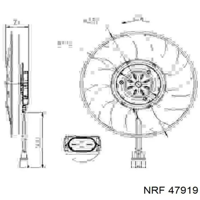47919 NRF вентилятор/крильчатка радіатора охолодження, лівий