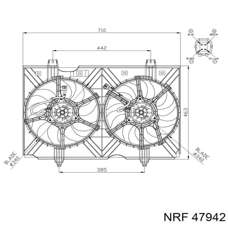 Вентилятор/крильчатка радіатора охолодження, правий Nissan Murano (Z51) (Нісан Мурано)