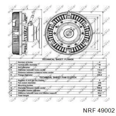 Вискомуфта вентилятора 49002 NRF