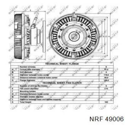 49006 NRF вентилятор/крильчатка радіатора охолодження