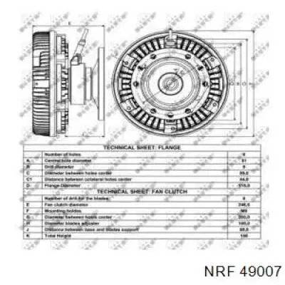Купити 49007 NRF Муфта вязкостная системи охолодження
