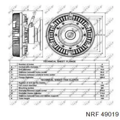 В'язкова муфта вентилятора NRF 49019 ціна, від 356.45 USD