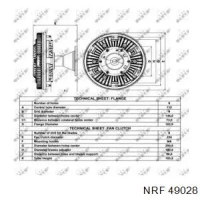 В'язкова муфта вентилятора NRF 49028 ціна, від 197.42 USD