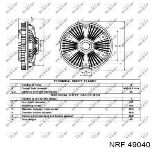 В'язкова муфта вентилятора NRF 49040 ціна, від 152.84 USD