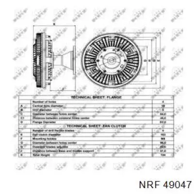 В'язкова муфта вентилятора NRF 49047 ціна, від 146.47 USD