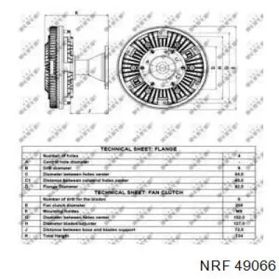 В'язкова муфта вентилятора NRF 49066 ціна, від 264.81 USD