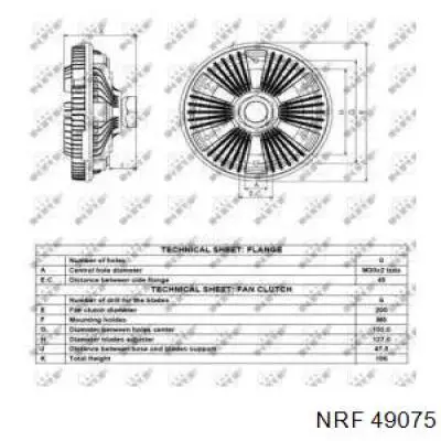 В'язкова муфта вентилятора NRF 49075 ціна, від 179.36 USD